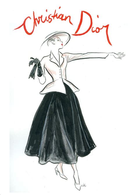 vintage christian dior sketches